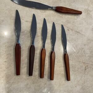 MCM Danish style Fleetwood wood handled knives set of 6